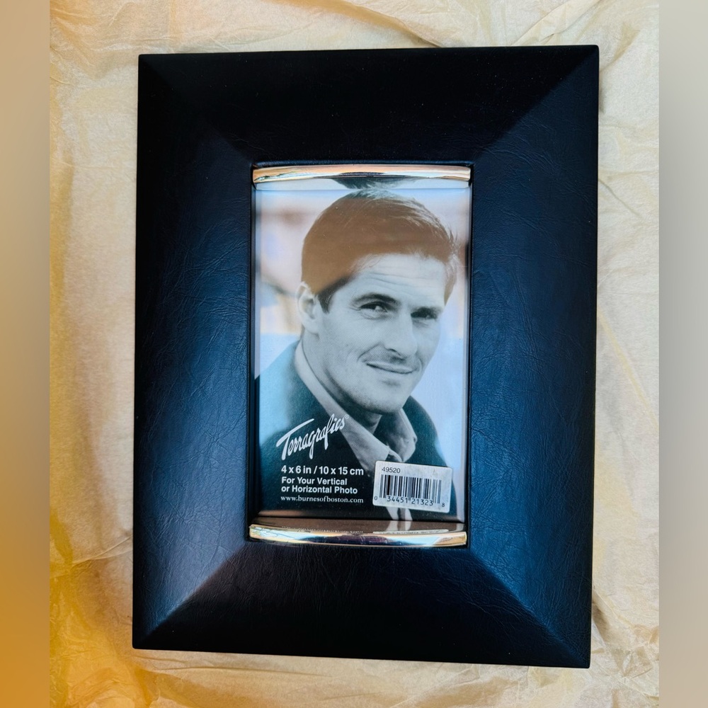 Black Leather 5x6 Picture Frame by Terragrafics